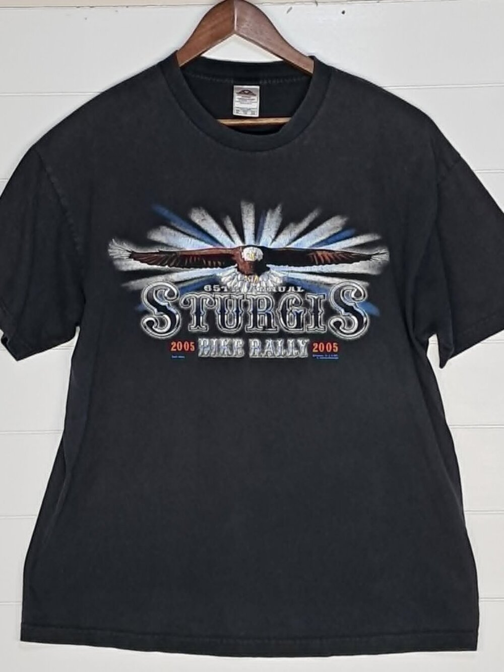 Sturgis Vintage 2005 Black Hills Motorcycle Bike Rally Mens T Shirt Size XL